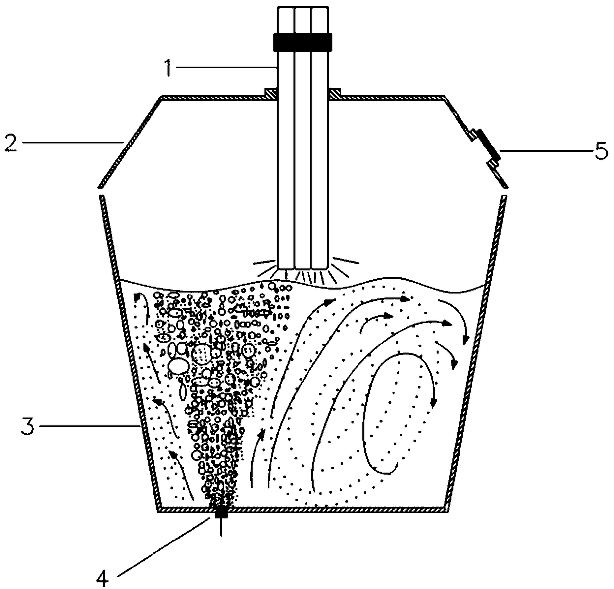 Bottom-powder-spraying molten steel refining device with heating function