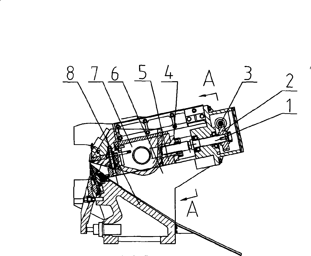Device for adjusting knife door of numerical control hydraulic double-clamp veneer lathe