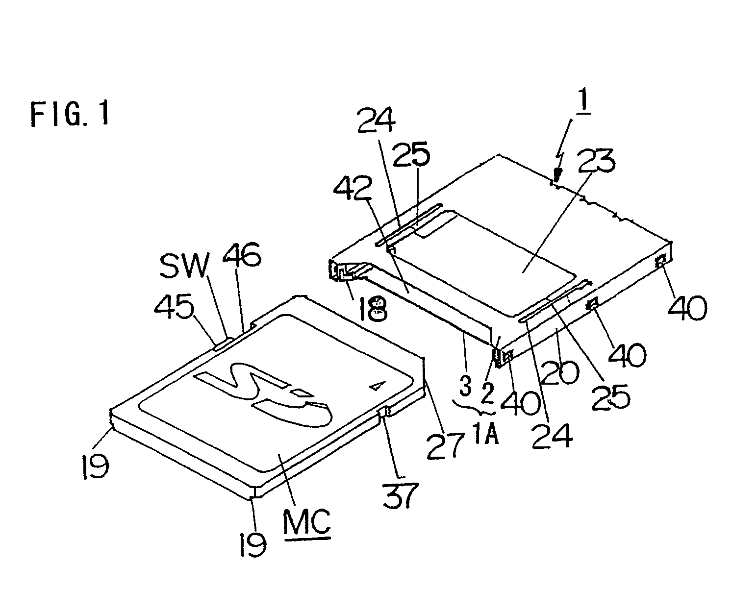 Connector for memory card