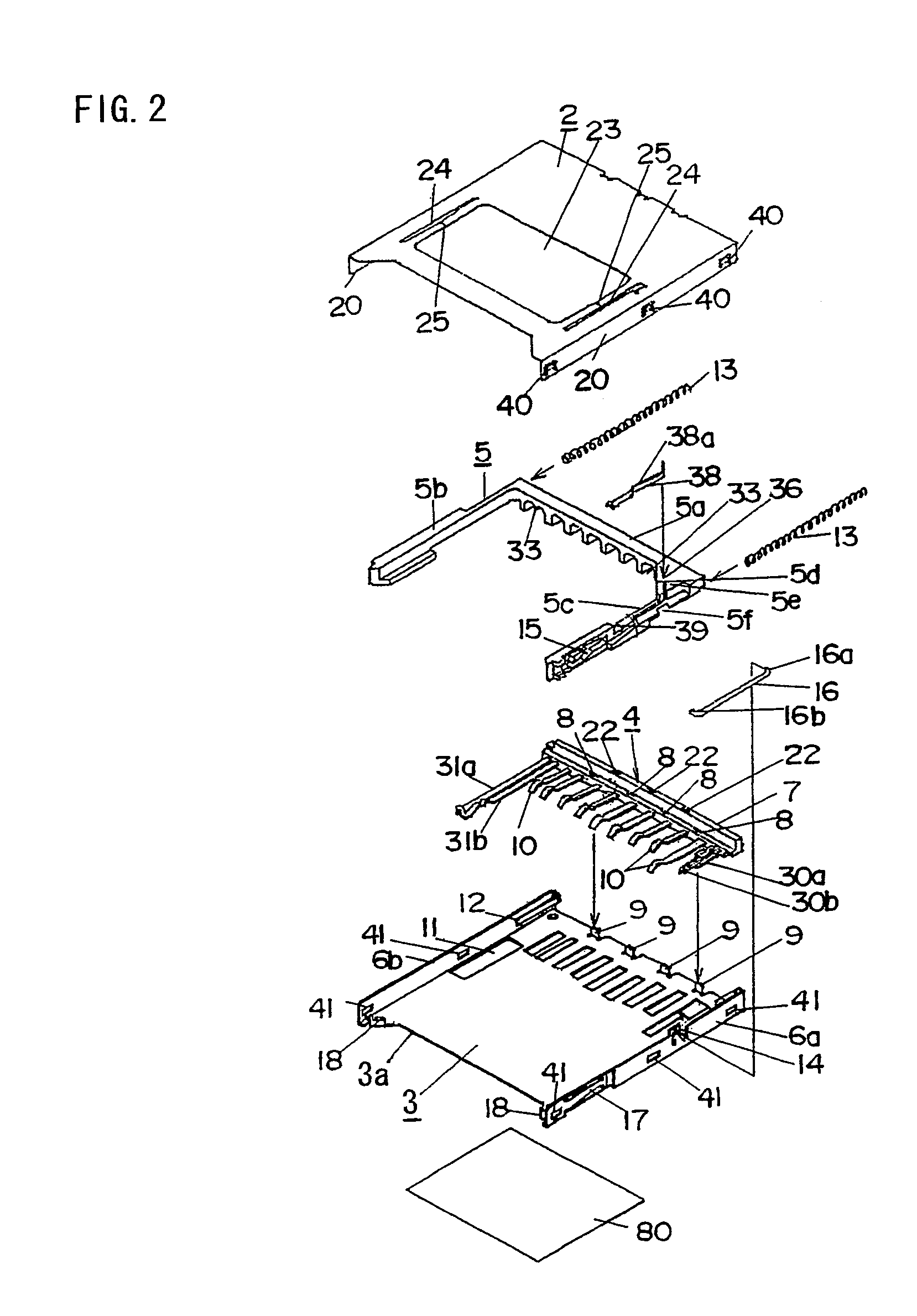 Connector for memory card