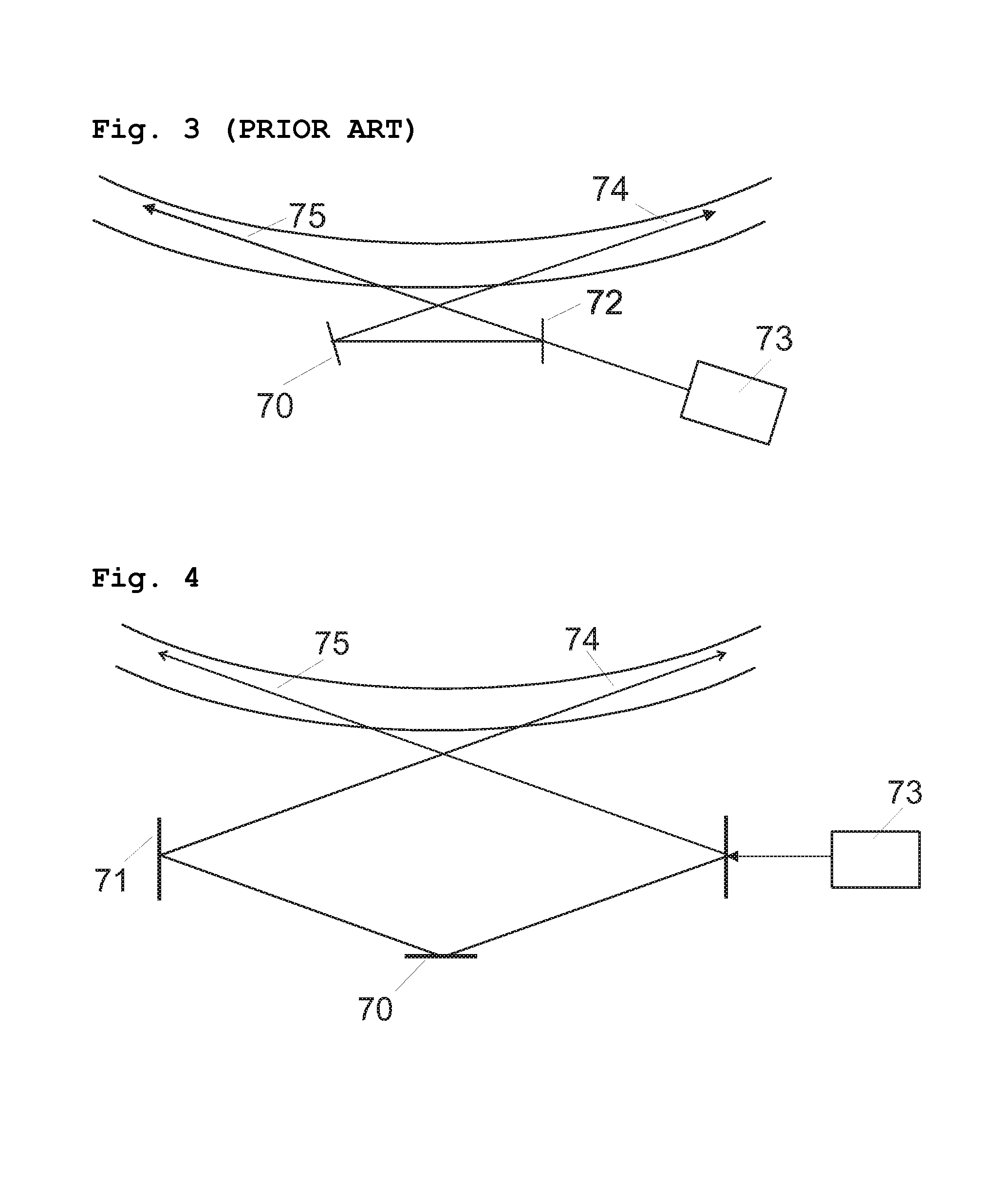 Optical rotating data transmission device with an unobstructed diameter