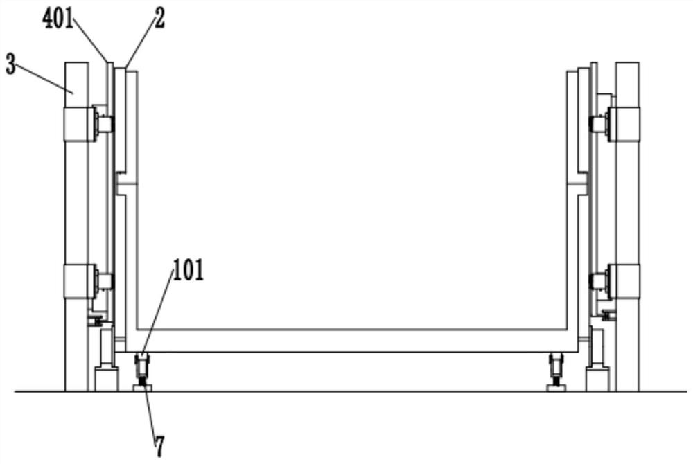 Curtain wall type side sealing device of sintering machine trolley