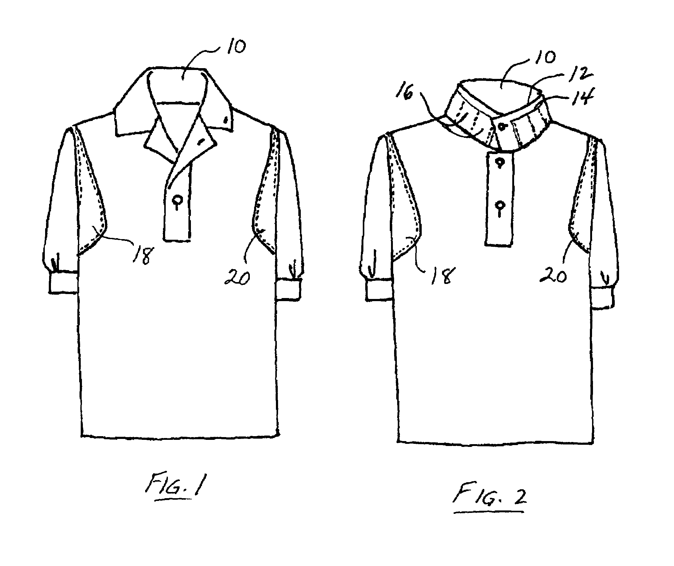 Shirt with cooling collar and cooling pockets