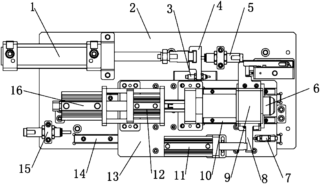 Continuous tensioning and positioning device applied to air inlet end of exhaust pipe