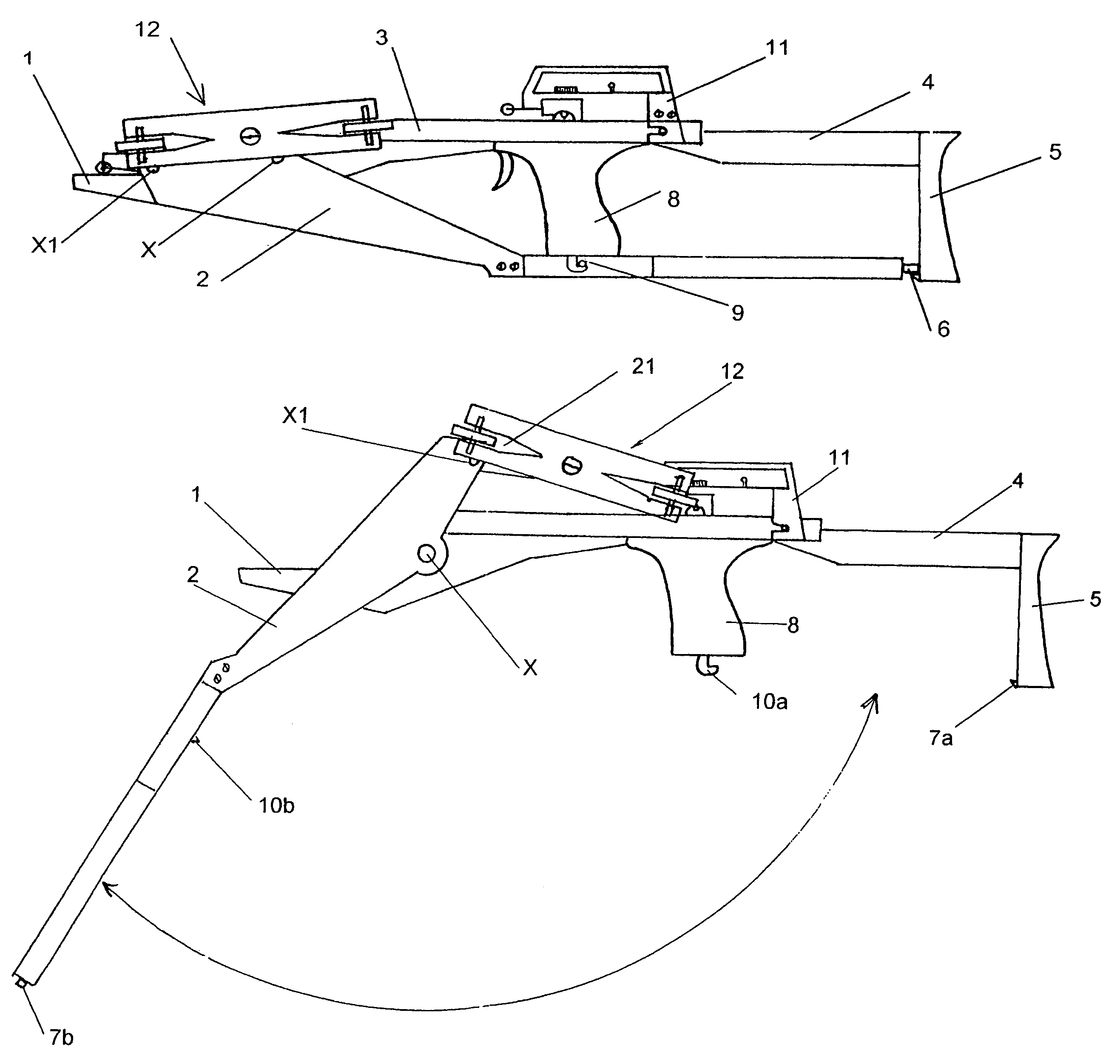 Tiller, bow and trigger mechanism for a crossbow, and a crossbow