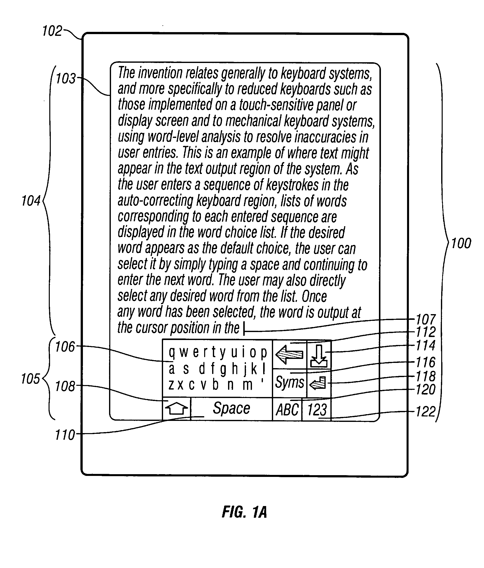 Virtual keyboard system with automatic correction