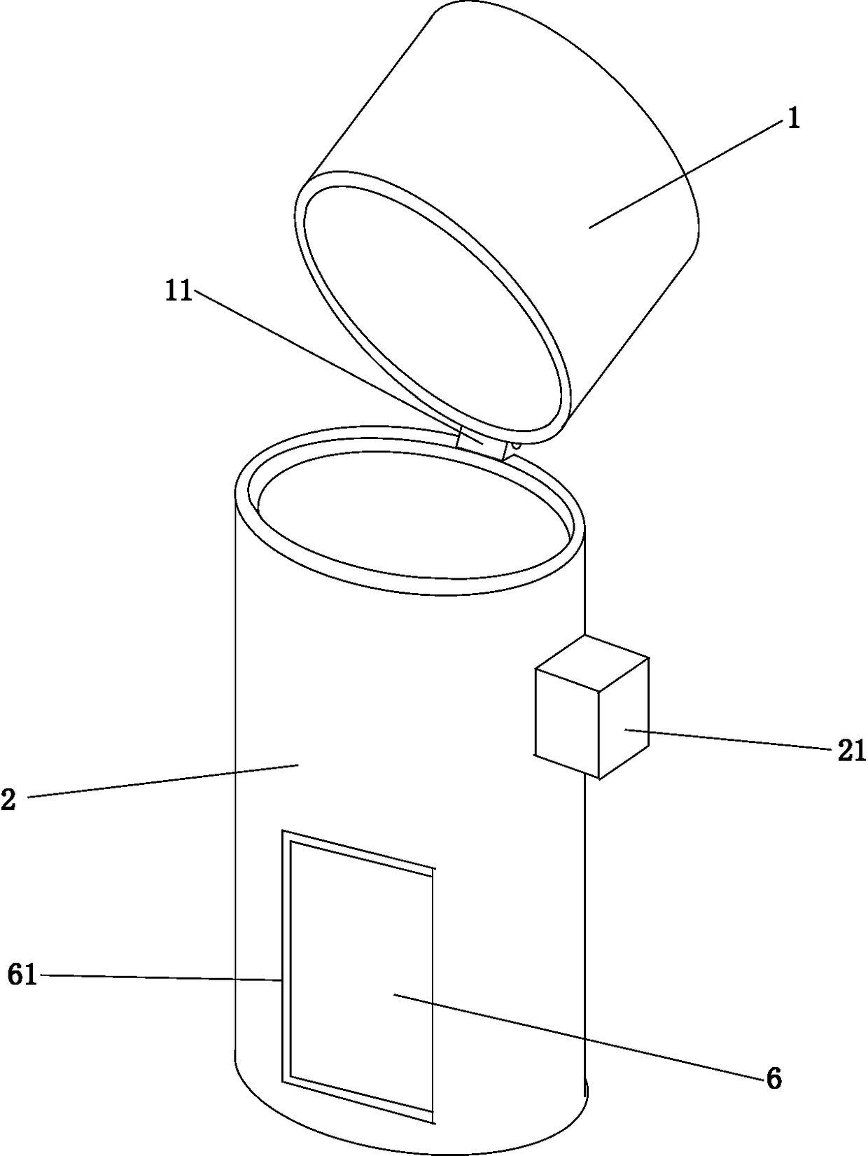 A trash can with deodorant interlayer