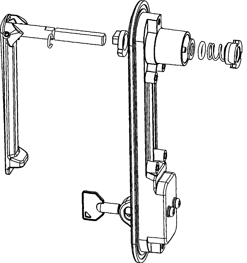 Shaft sealing structure for handle of rack lock