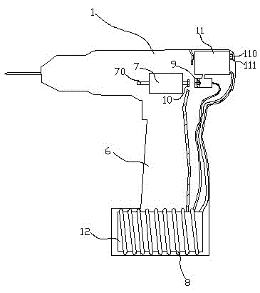 An electric drill depth control structure