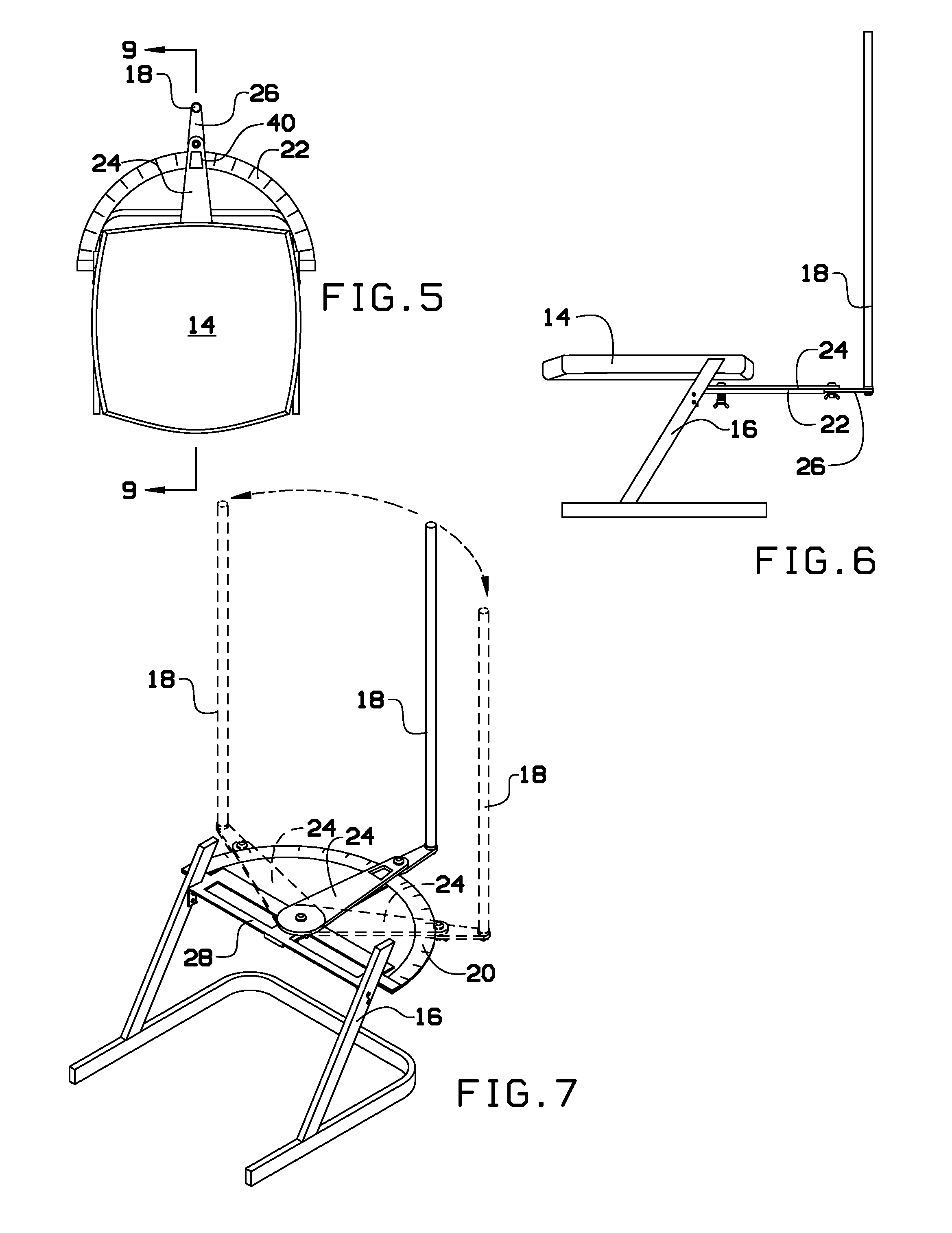 Device for measuring a person's trunk rotation from a seated position