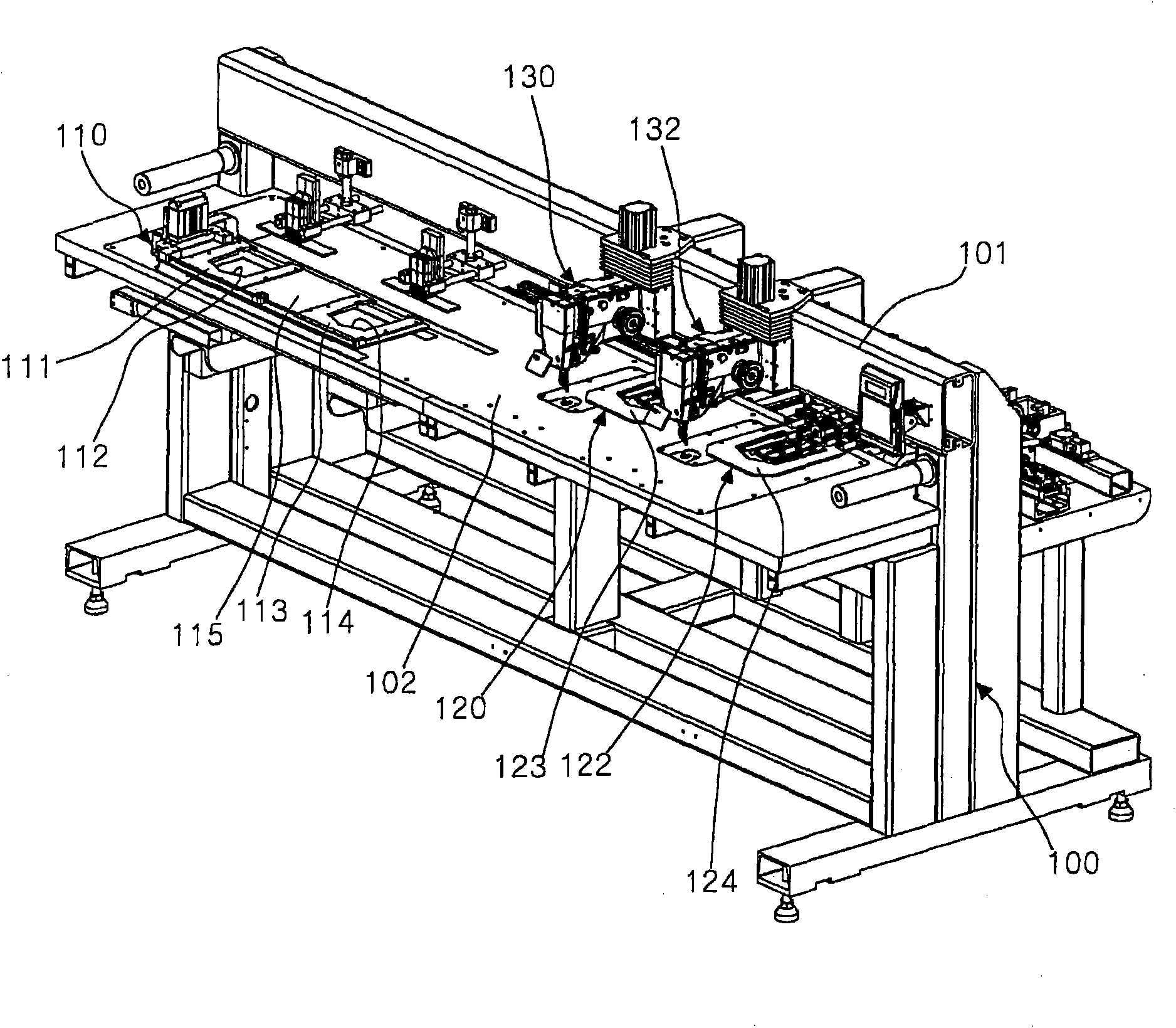 Duplex pocket sewing device capable of performing multicolour sewing operations and sewing method thereof