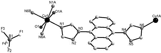 Anthracycline bitriazole and copper fluoroborate complex with 4-pyridinylphenylboronic acid catalyzing effect and preparation method of anthracycline bitriazole and copper fluoroborate complex