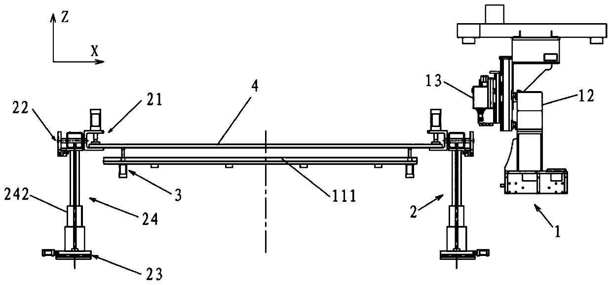 Processing center having automatic overturning function