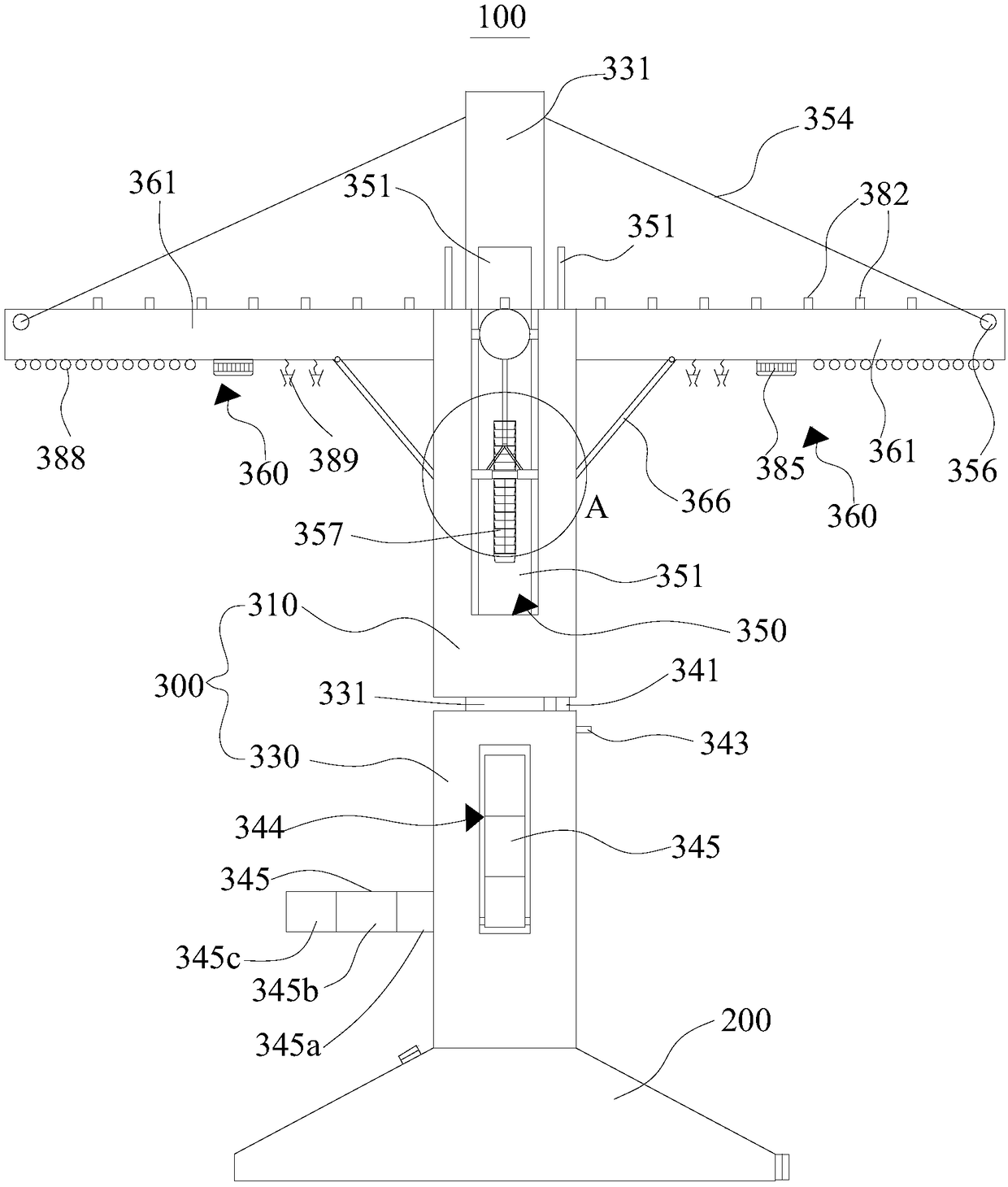 A floor-type intelligent clothes-drying equipment and a clothes-drying system