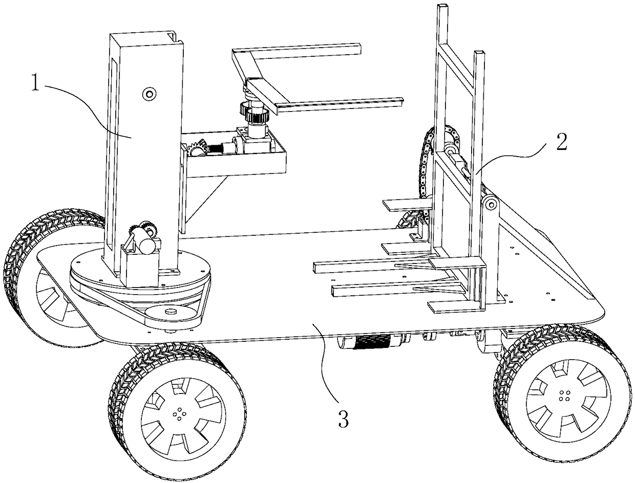 Sanitation robot used for garbage can carrying and unloading and control method thereof
