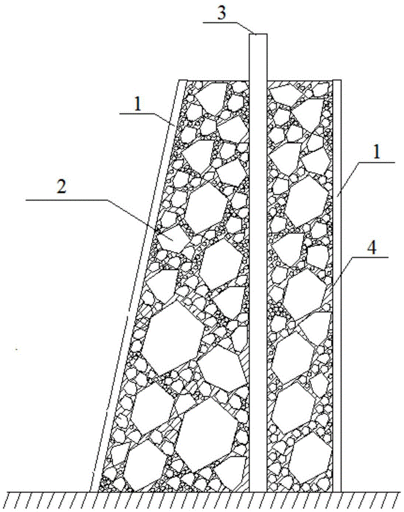 Construction device for retaining wall