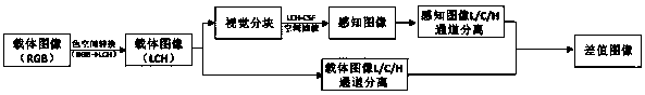 Color watermark embedding and extracting method based on human eye vision characteristics