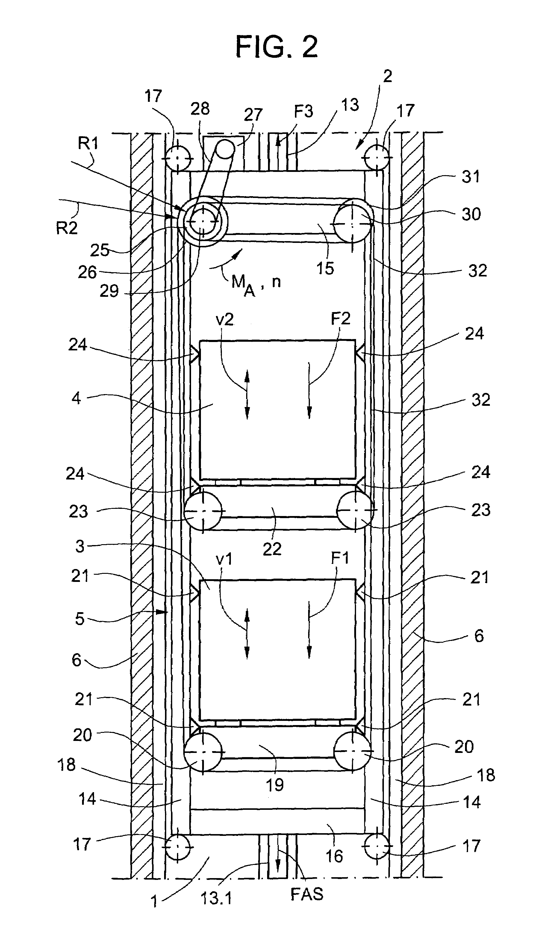 Equipment for fine positioning of the cars of a multi-stage car for an elevator