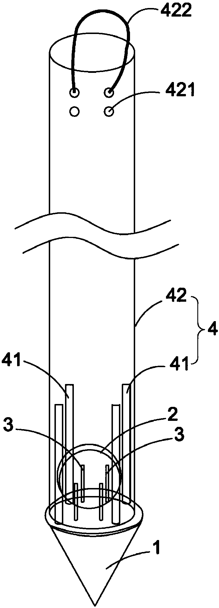 Soil pressure meter burying device and burying method