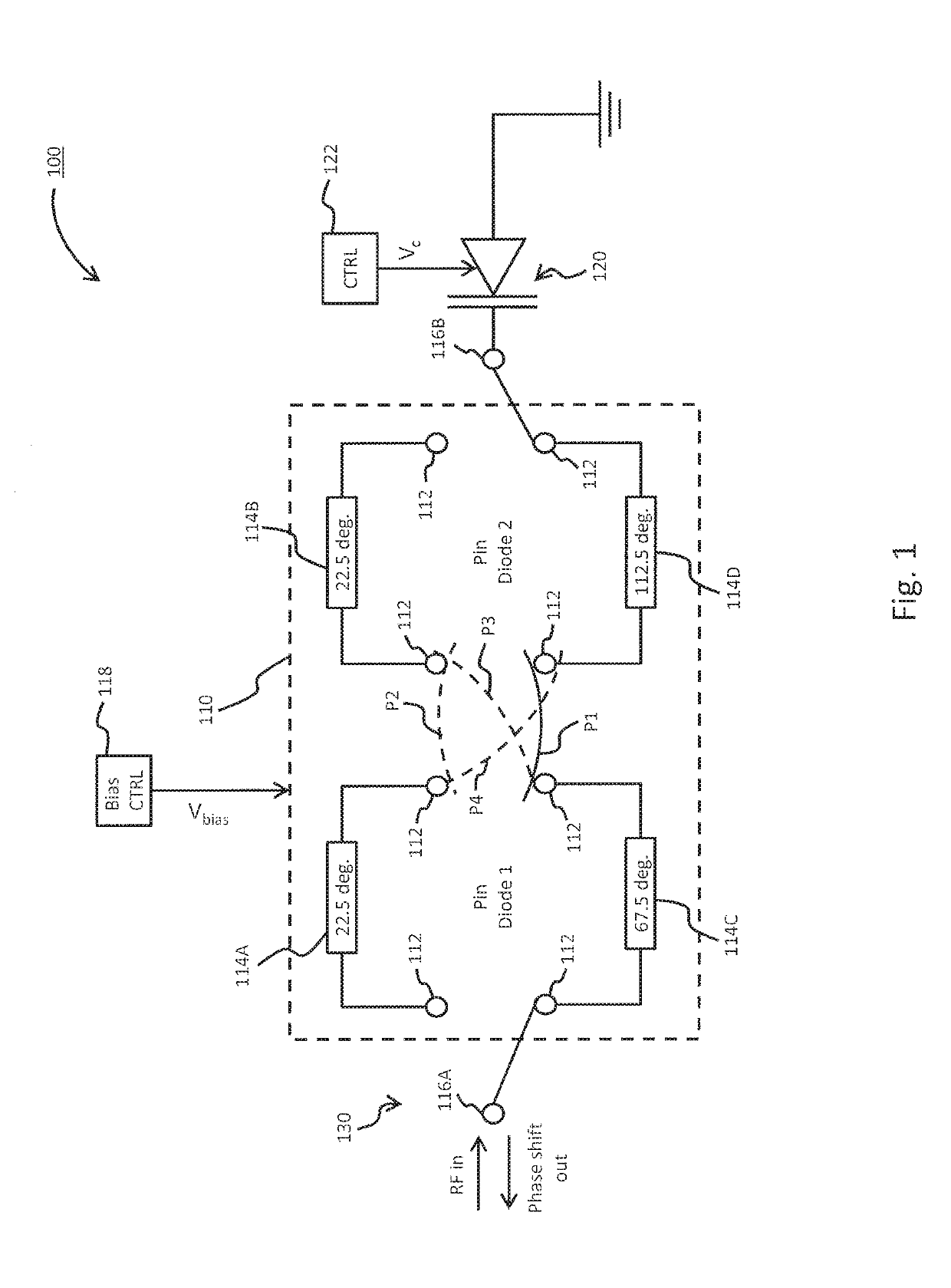 Low-loss, low-profile digital-analog phase shifter