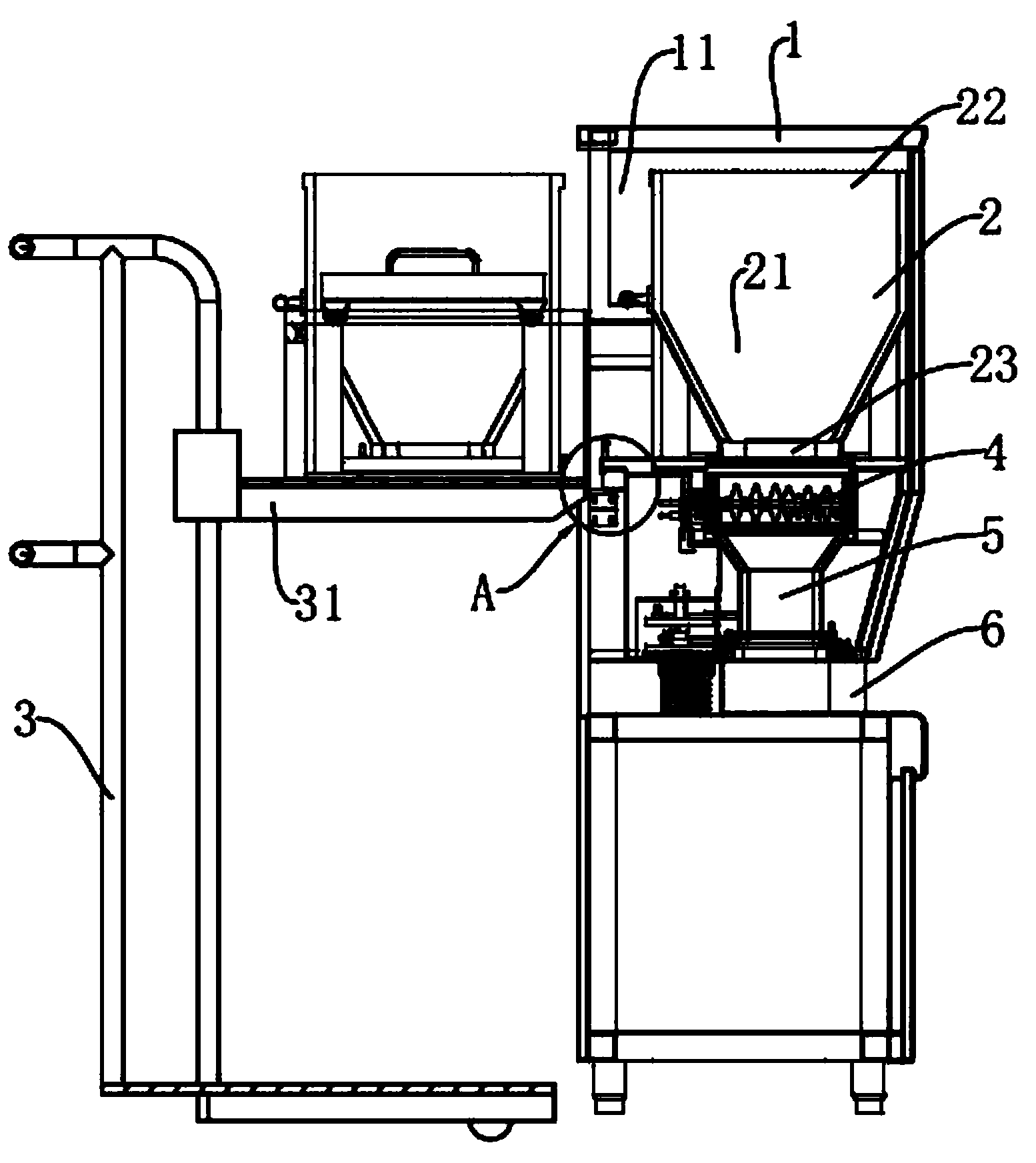 Automatic rice dividing machine with detachable rice storage device