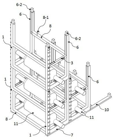 Working roller storage device for finishing mill