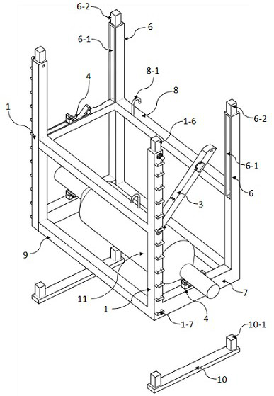 Working roller storage device for finishing mill