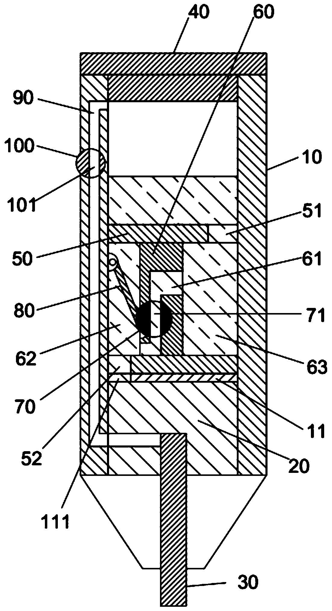 A liquid pen capable of lying on the back for continuous painting and its application method