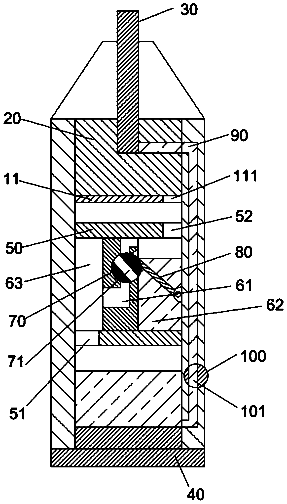 A liquid pen capable of lying on the back for continuous painting and its application method