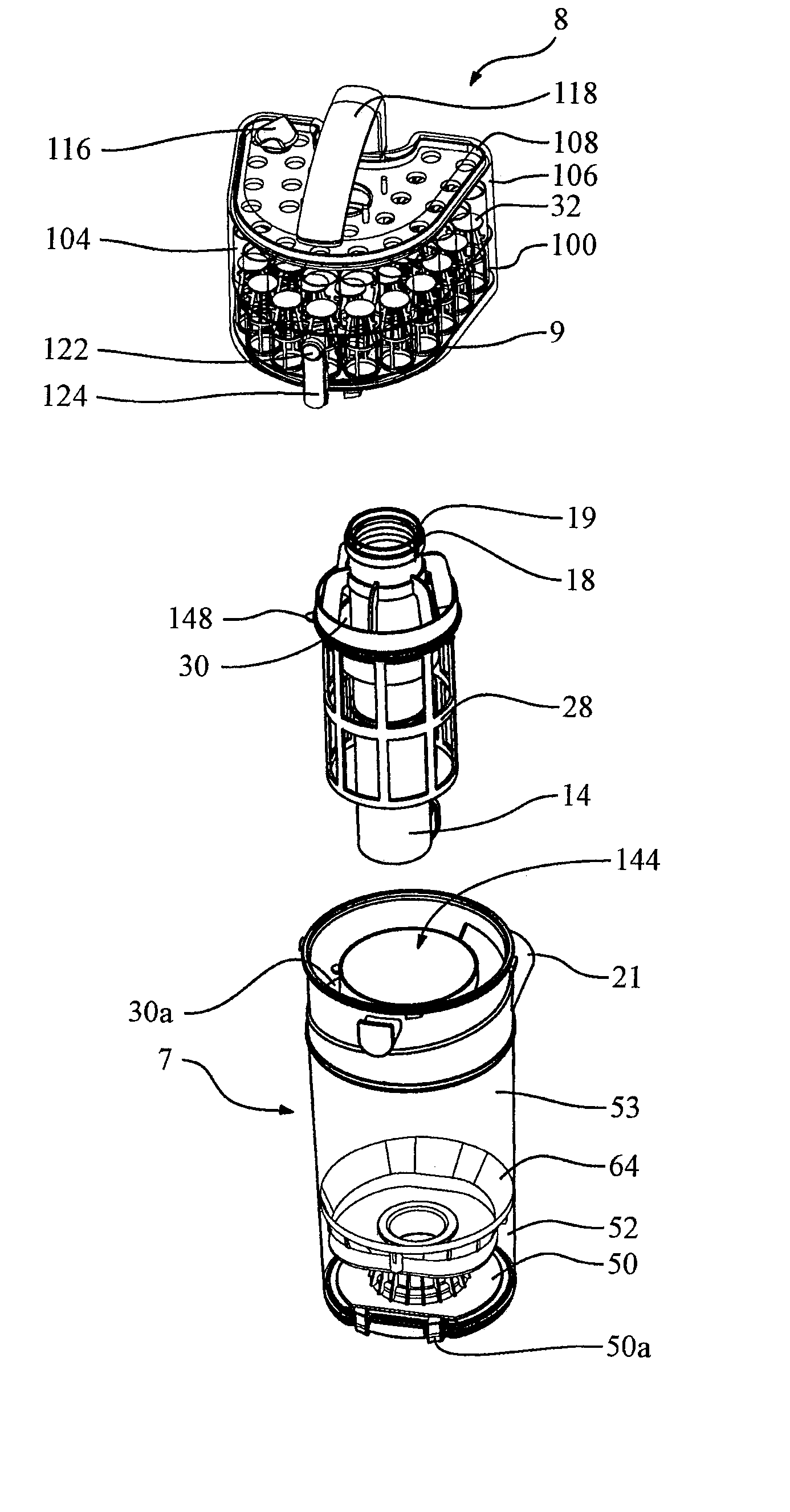 Vacuum cleaner with a plurality of cyclonic cleaning stages