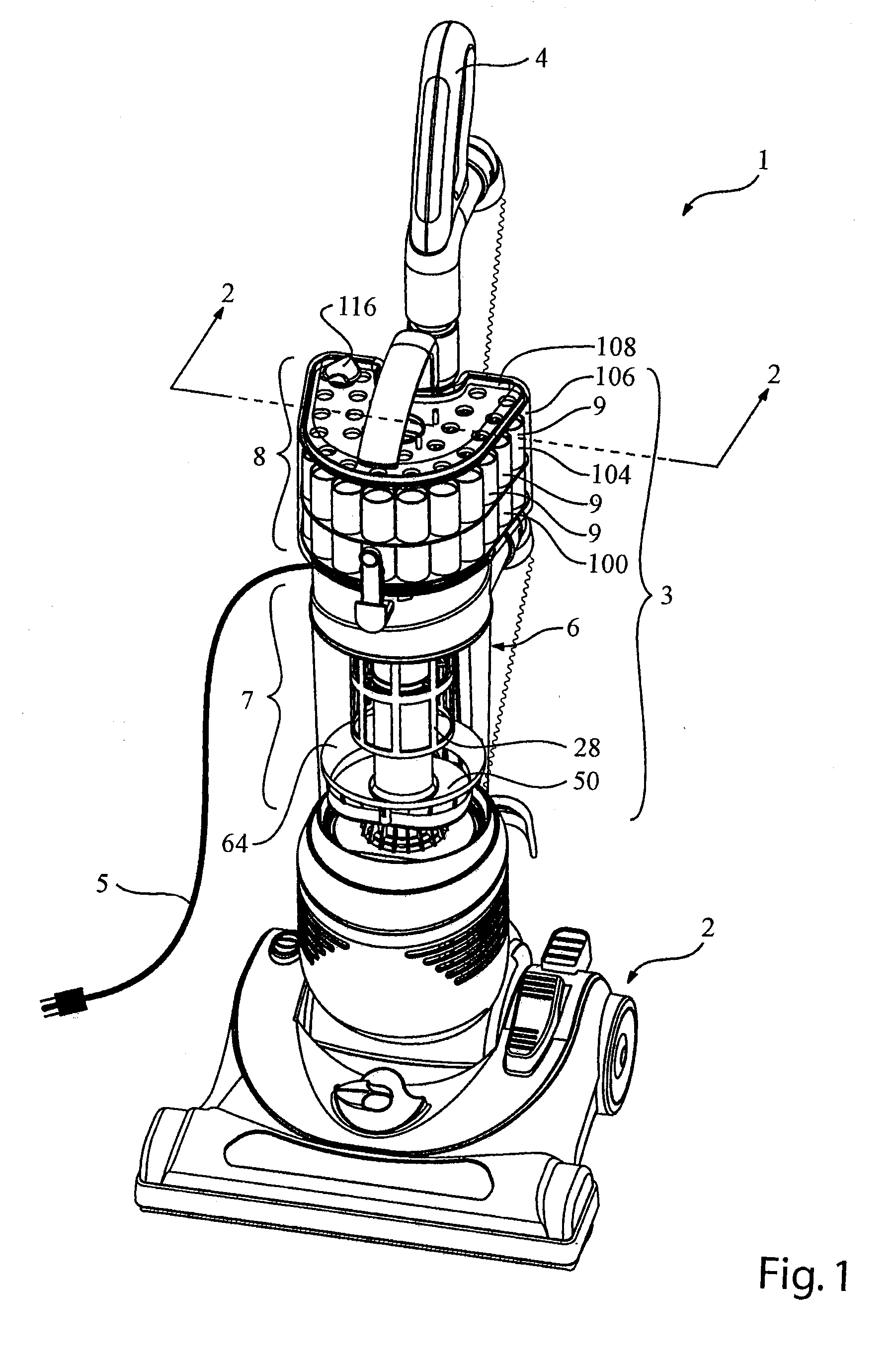 Vacuum cleaner with a plurality of cyclonic cleaning stages