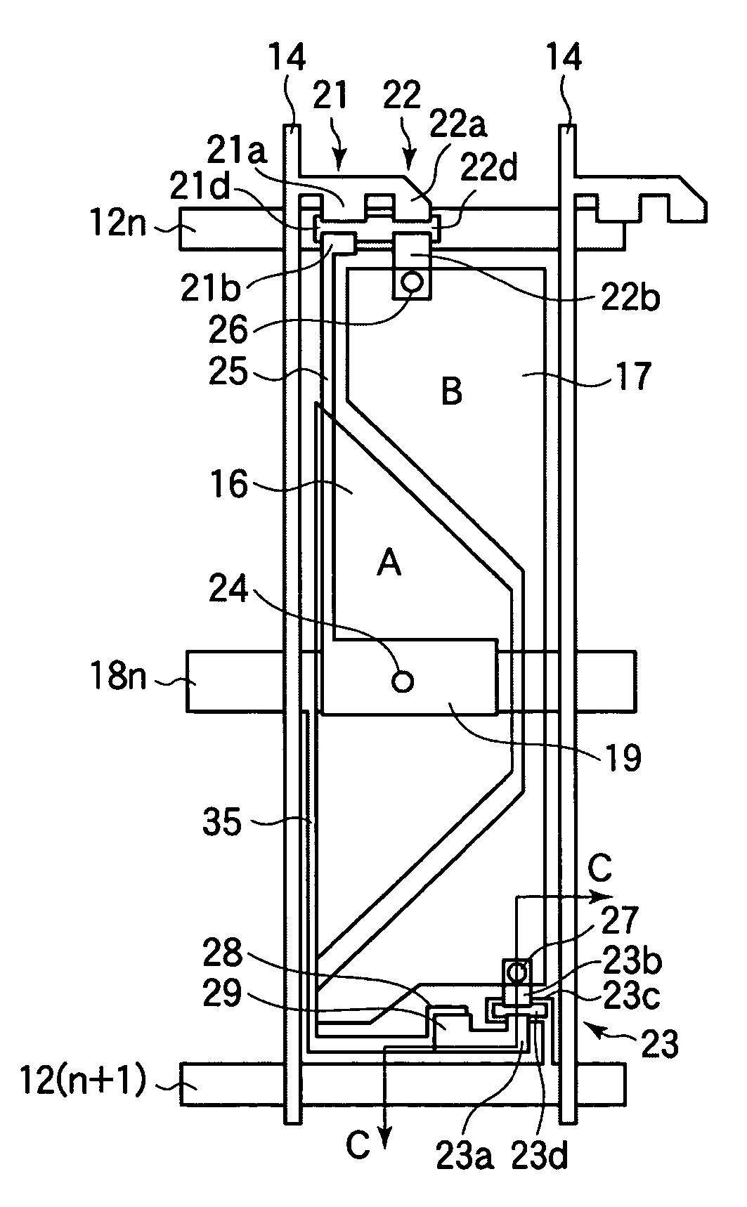 Liquid crystal display device with a buffer capacitor electrode disposed in a non-pixel electrode region