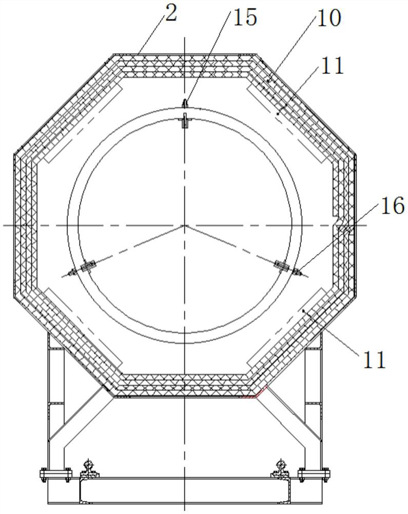 Polygonal heating furnace and using method thereof