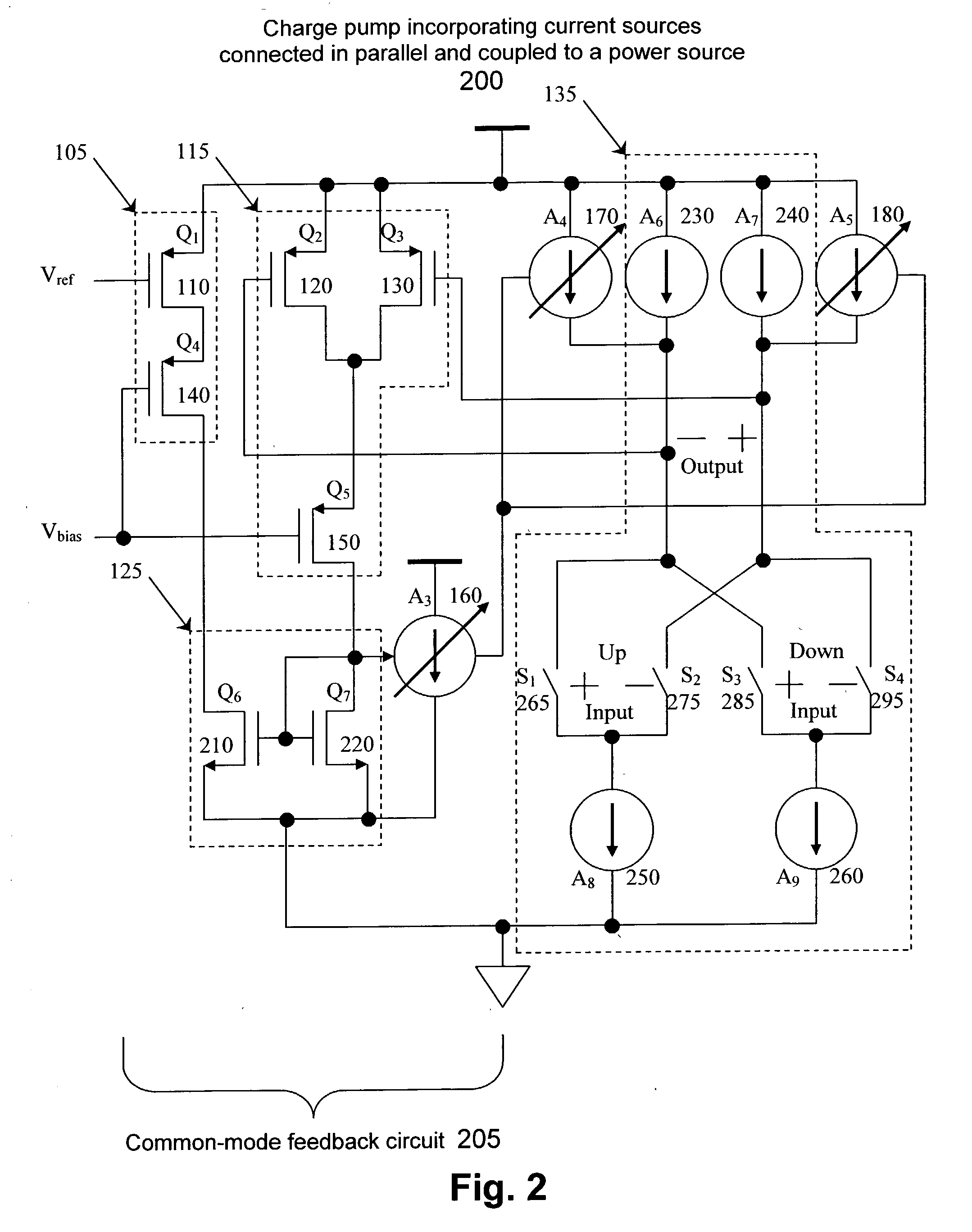 Common mode feedback technique for a low voltage charge pump