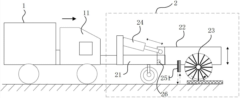 Snowplow and snowplow roller brush lifting control device and method