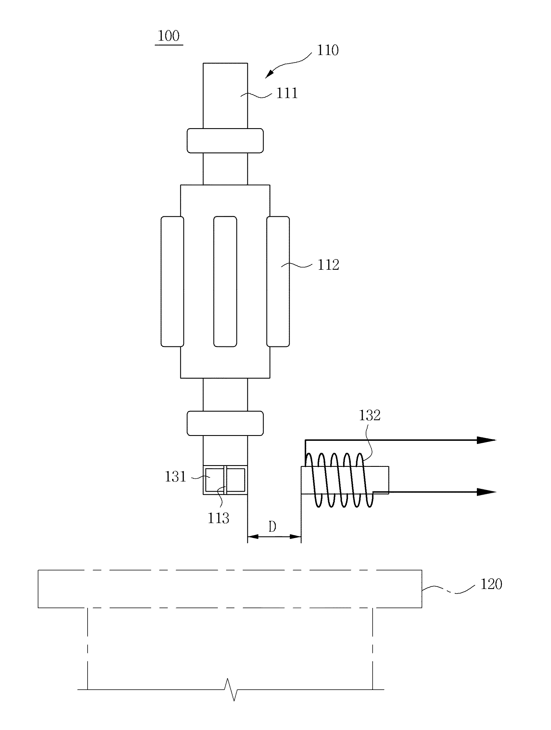 Motor and method of measuring and controlling distance of air gap between rotor and stator assembly