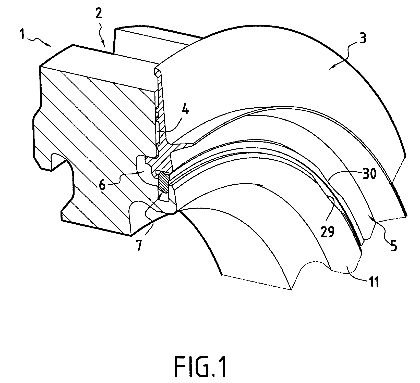 Retaining device for axially retaining a rotor disk flange in a turbomachine