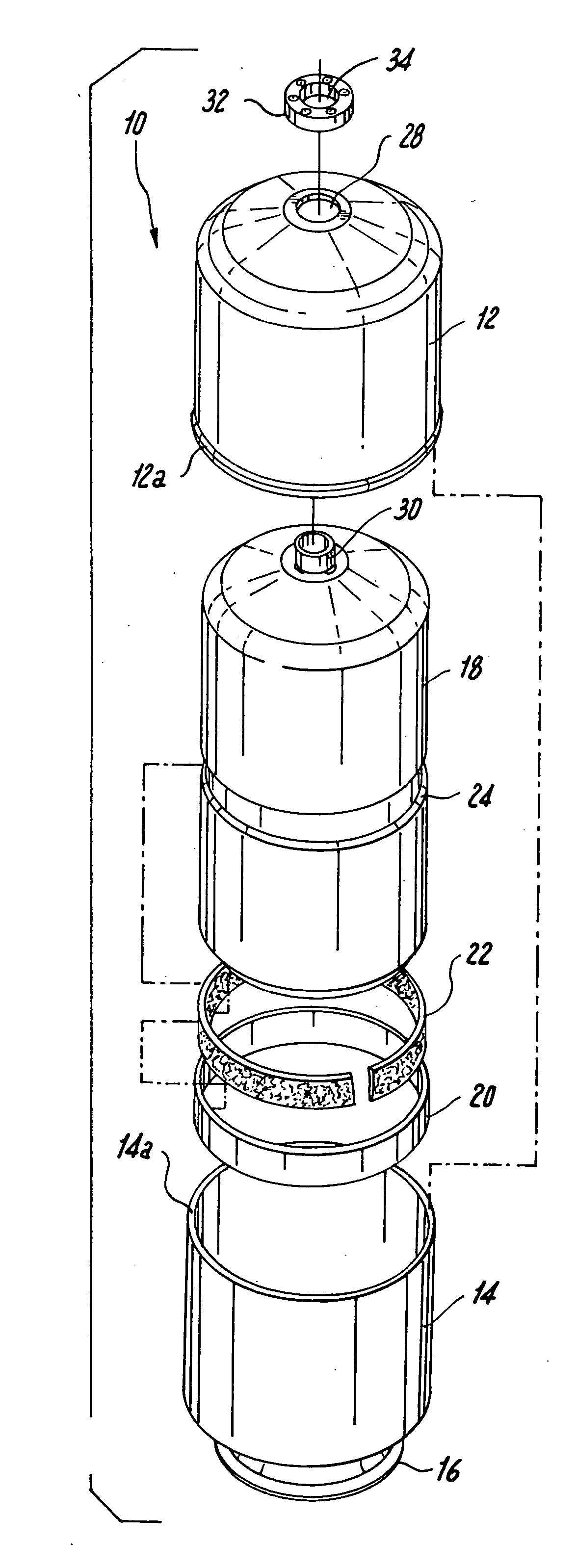 Lined pressure vessel and connector therefor