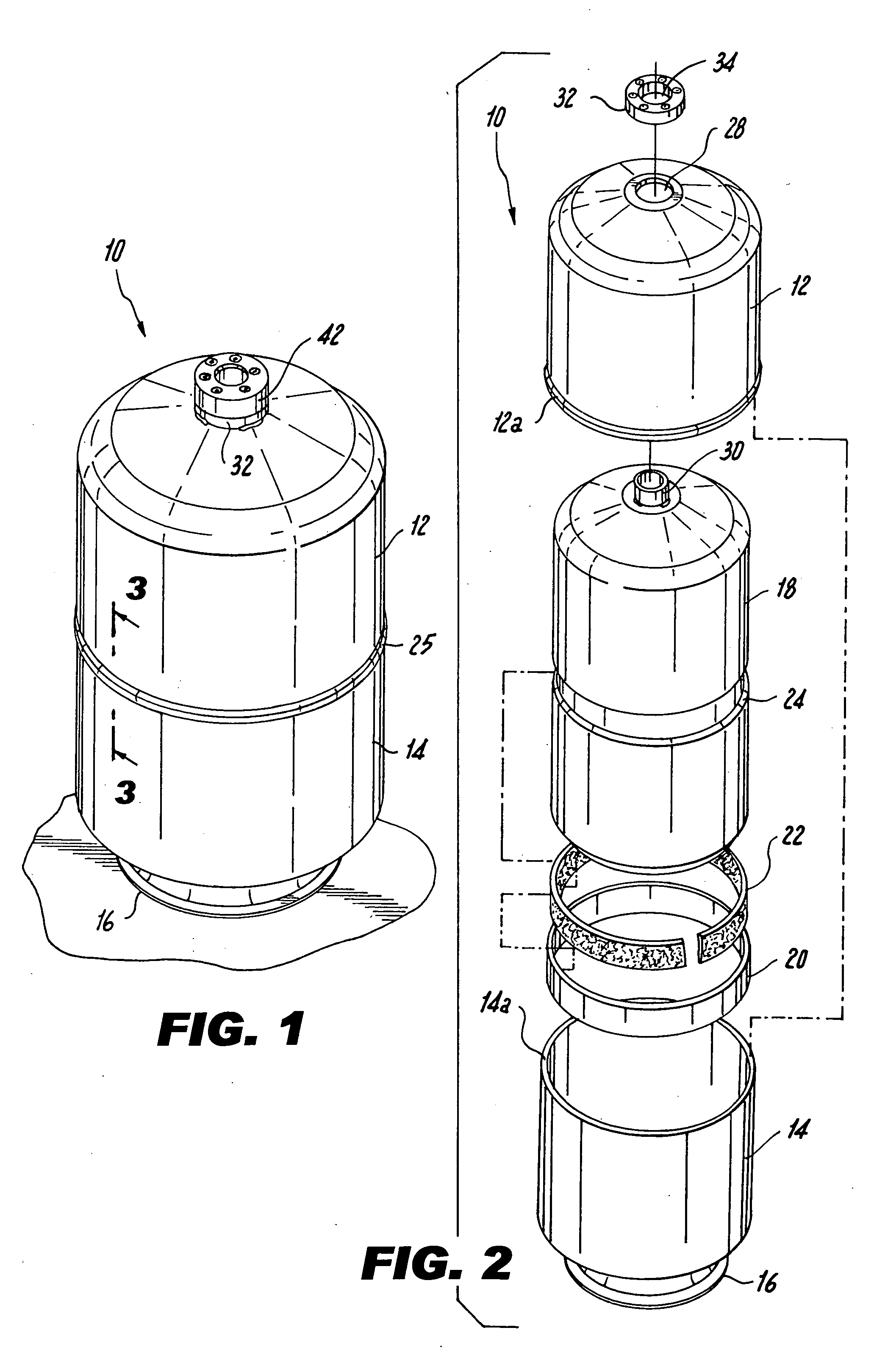 Lined pressure vessel and connector therefor