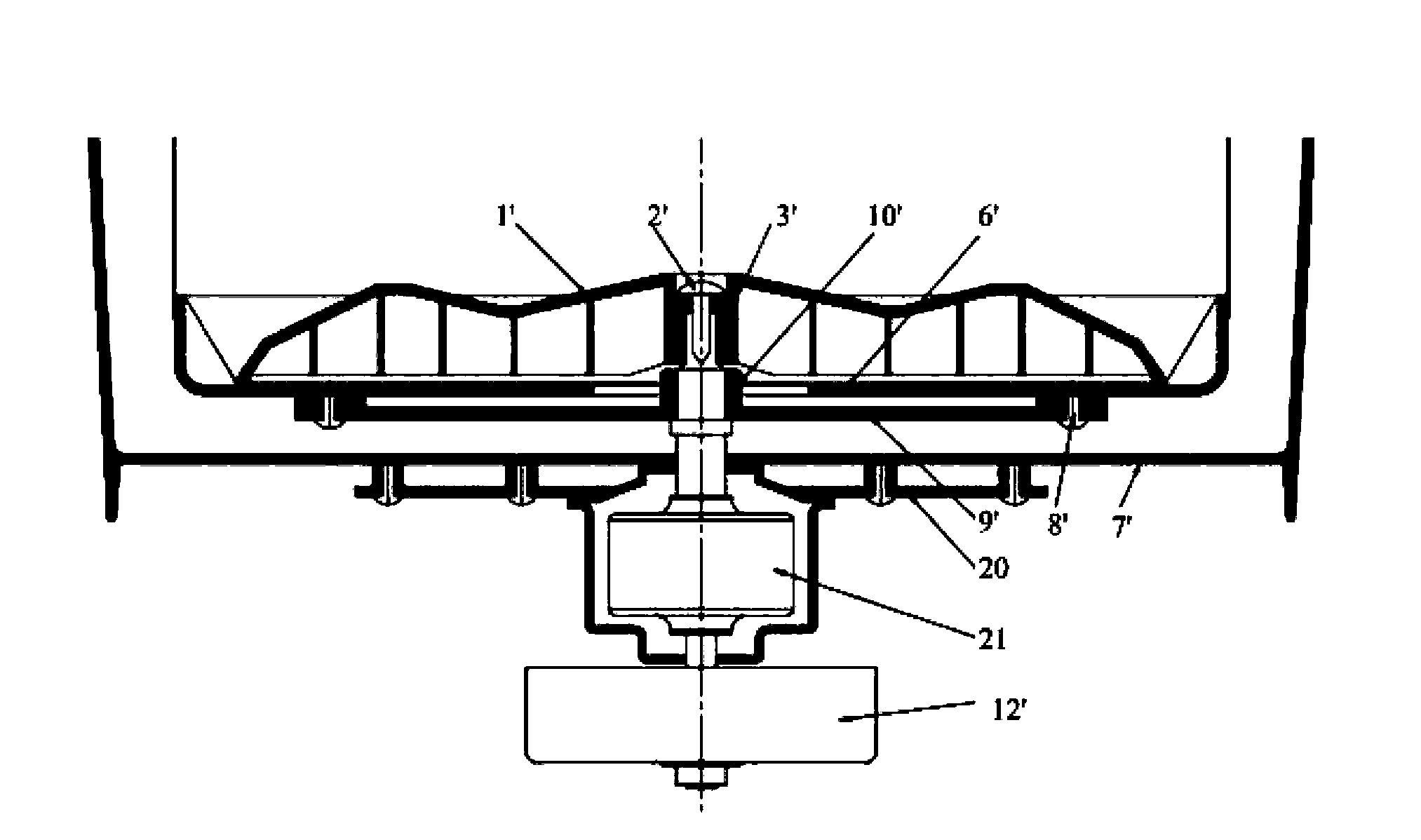 Transmission structure of fully-automatic impeller washing machine