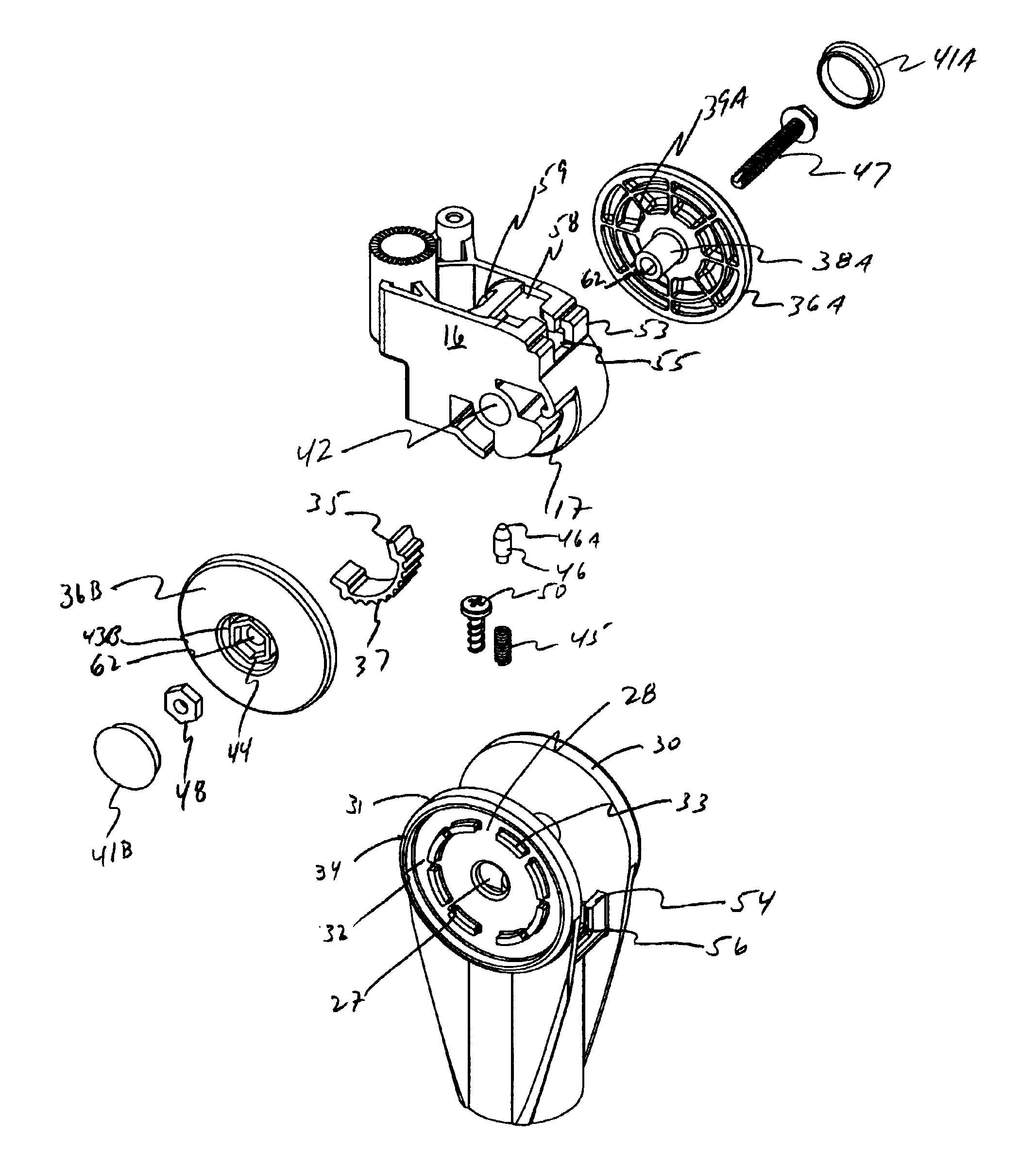 Ratchet assembly for electric fan