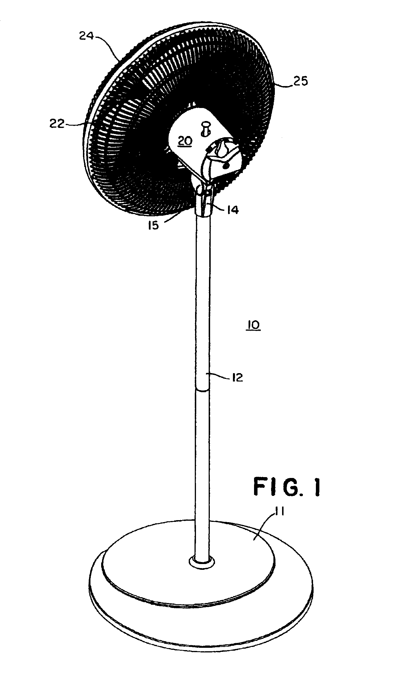 Ratchet assembly for electric fan