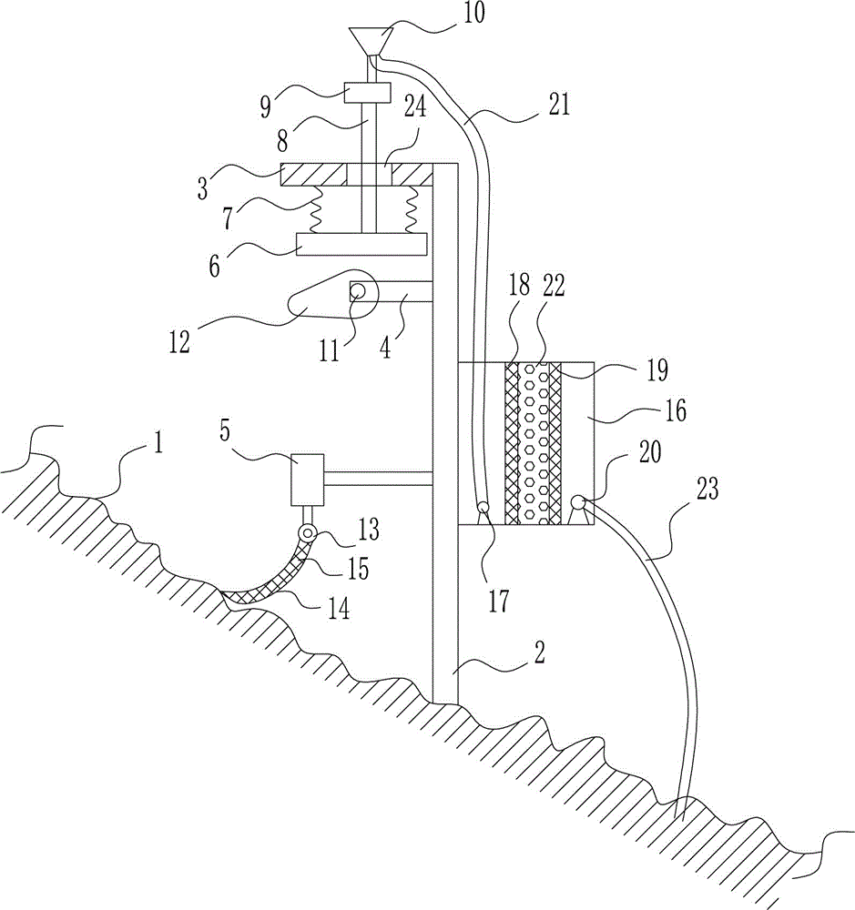 Quick treatment device for water used for rockery and fountain of urban park