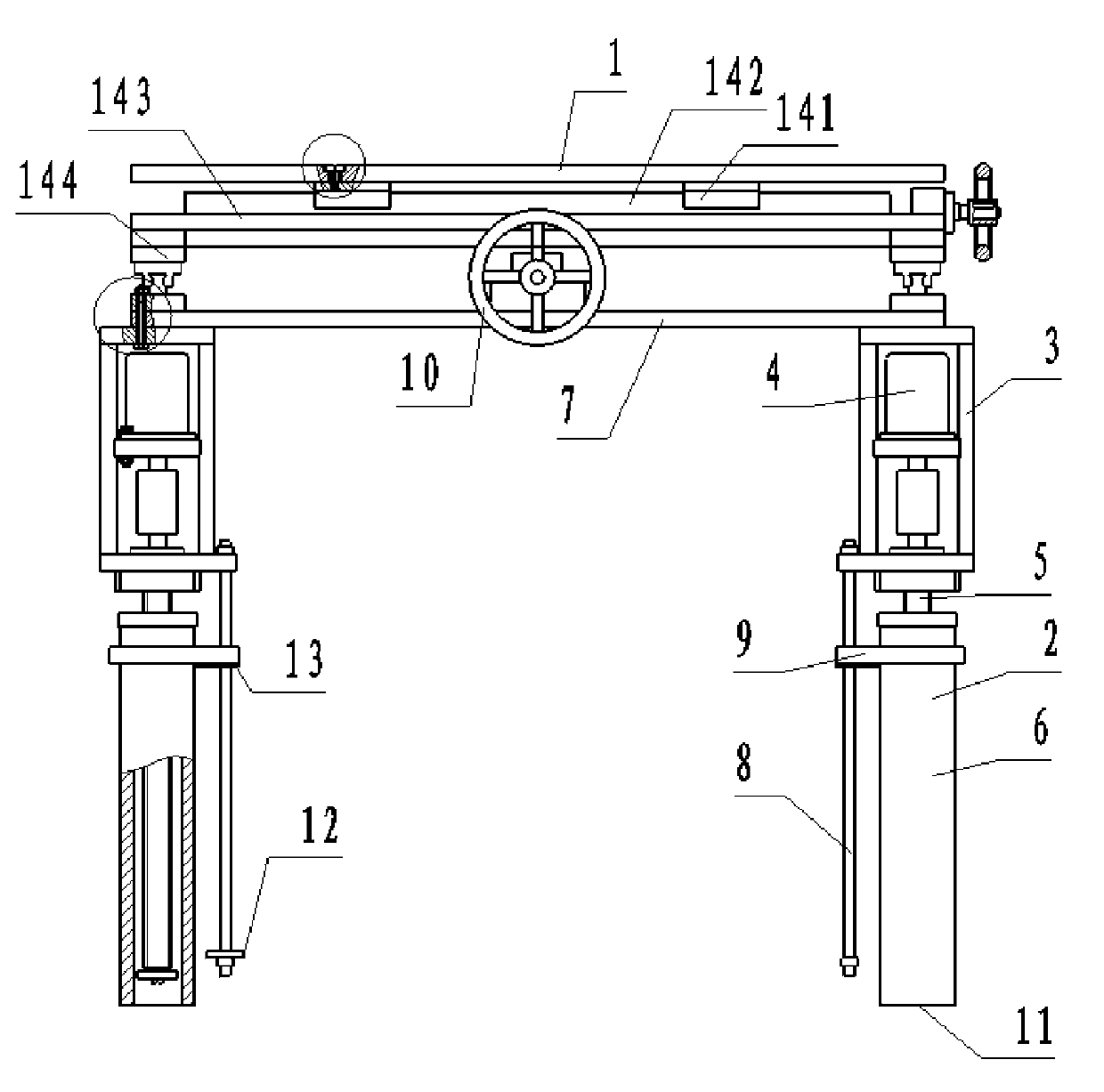 Leveling device for suspension equipment