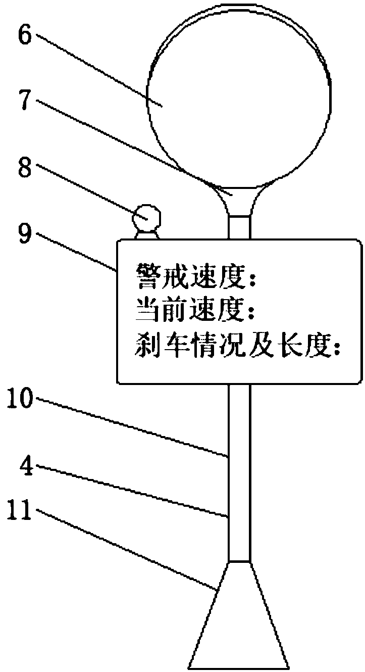 Road corner safety speed detection and warning device and method