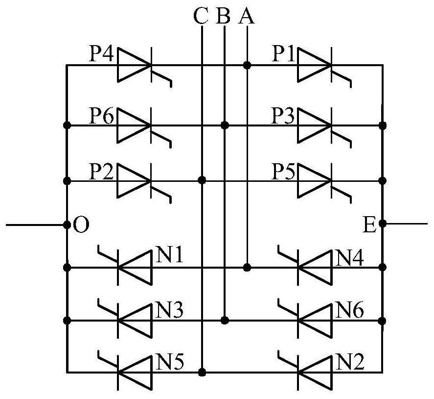 A three-phase three-phase three-phase jump-crossing alternating frequency conversion method