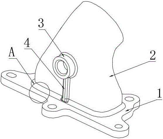 Integrated cast flange and manufacturing process thereof