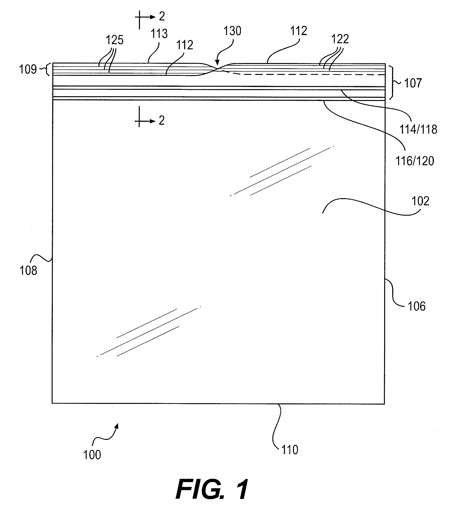 Storage bag with textured area on lips to facilitate closing process