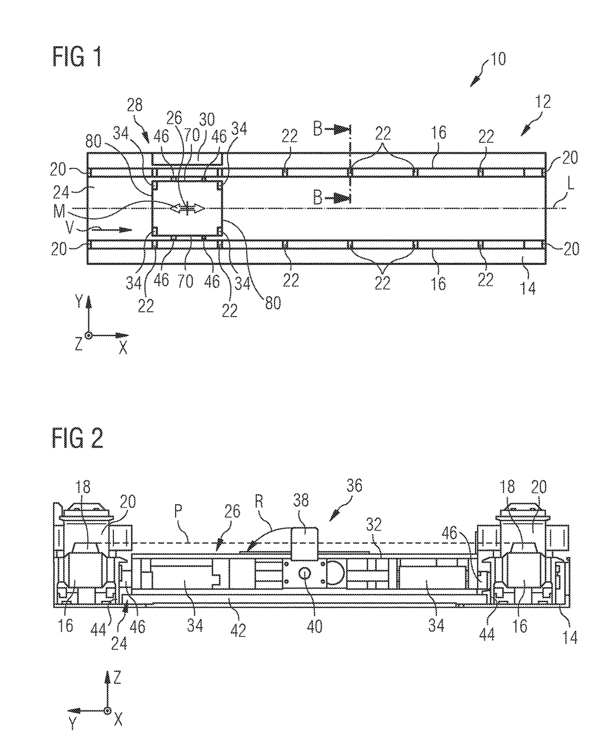 System for moving loads comprising a locking arrangement that is operable by means of a transport vehicle