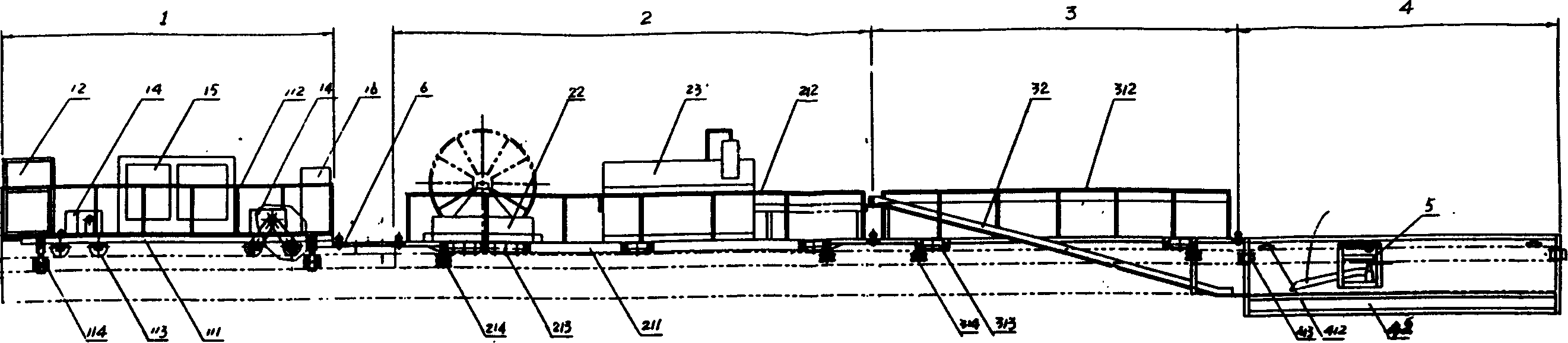 Semi-automatic combination vehicle for laying stator coil of magnetic suspension railroad train